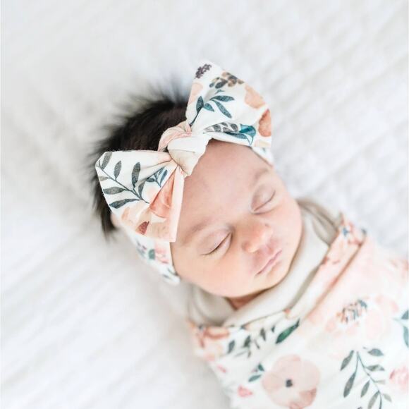 Copper Pearl Autumn Print 2-Way Zip-Up Footie and Headband Bow - Picture 3 of 10